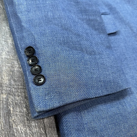 Rodd and Gunn Original Fit Sport Coat Mens L Two-Button Casual Jacket Blue Linen - Picture 2 of 16